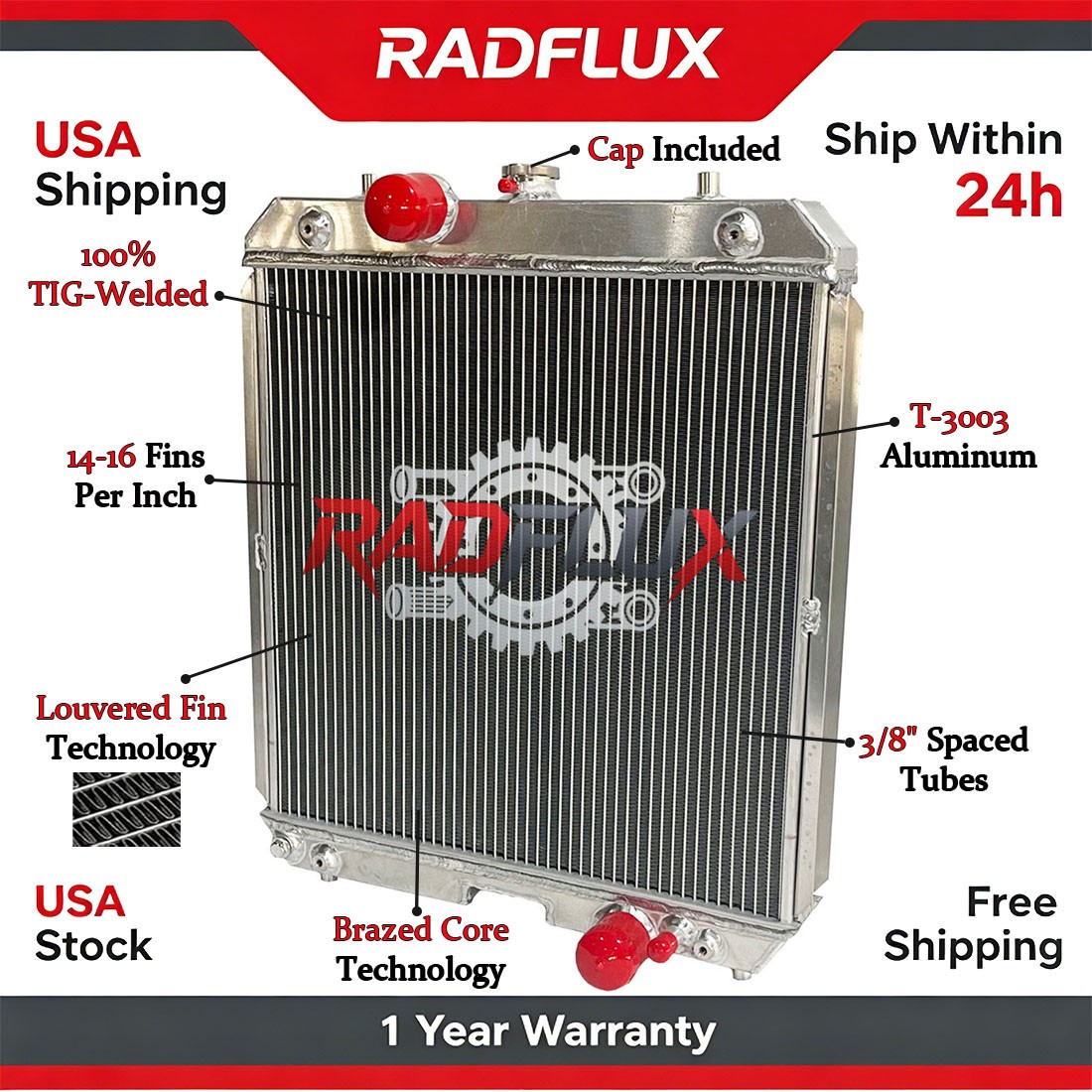 3A151-17100 3-Row Radiator Fit Kubota M6800HDC M6800S M6800SDT M9000DTM M9000DTL