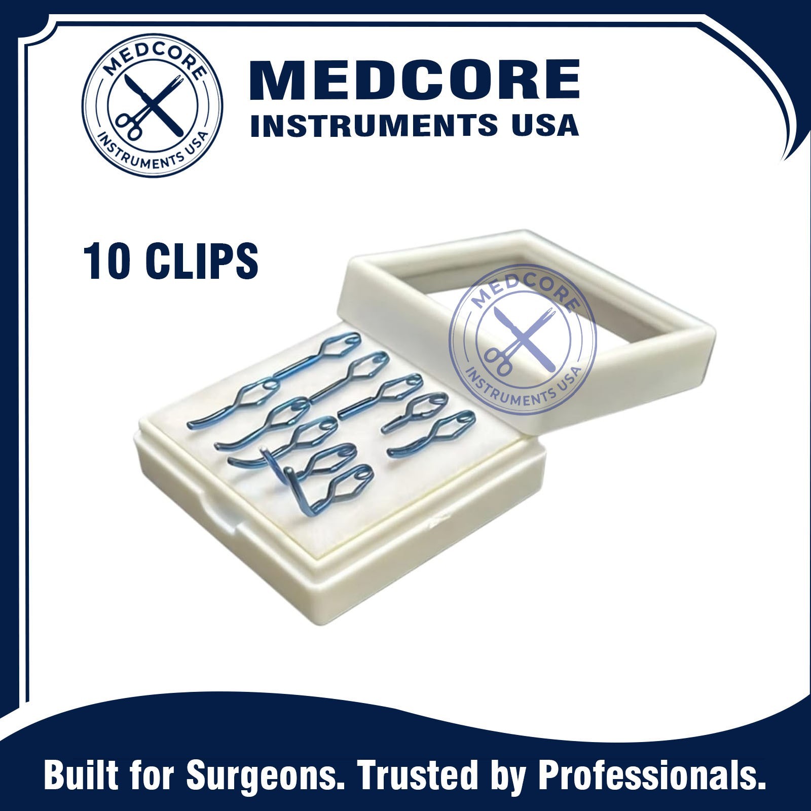 YASARGIL Aneurysm Titanium Clips Neurosurgery Instruments Set Of 10 PCS