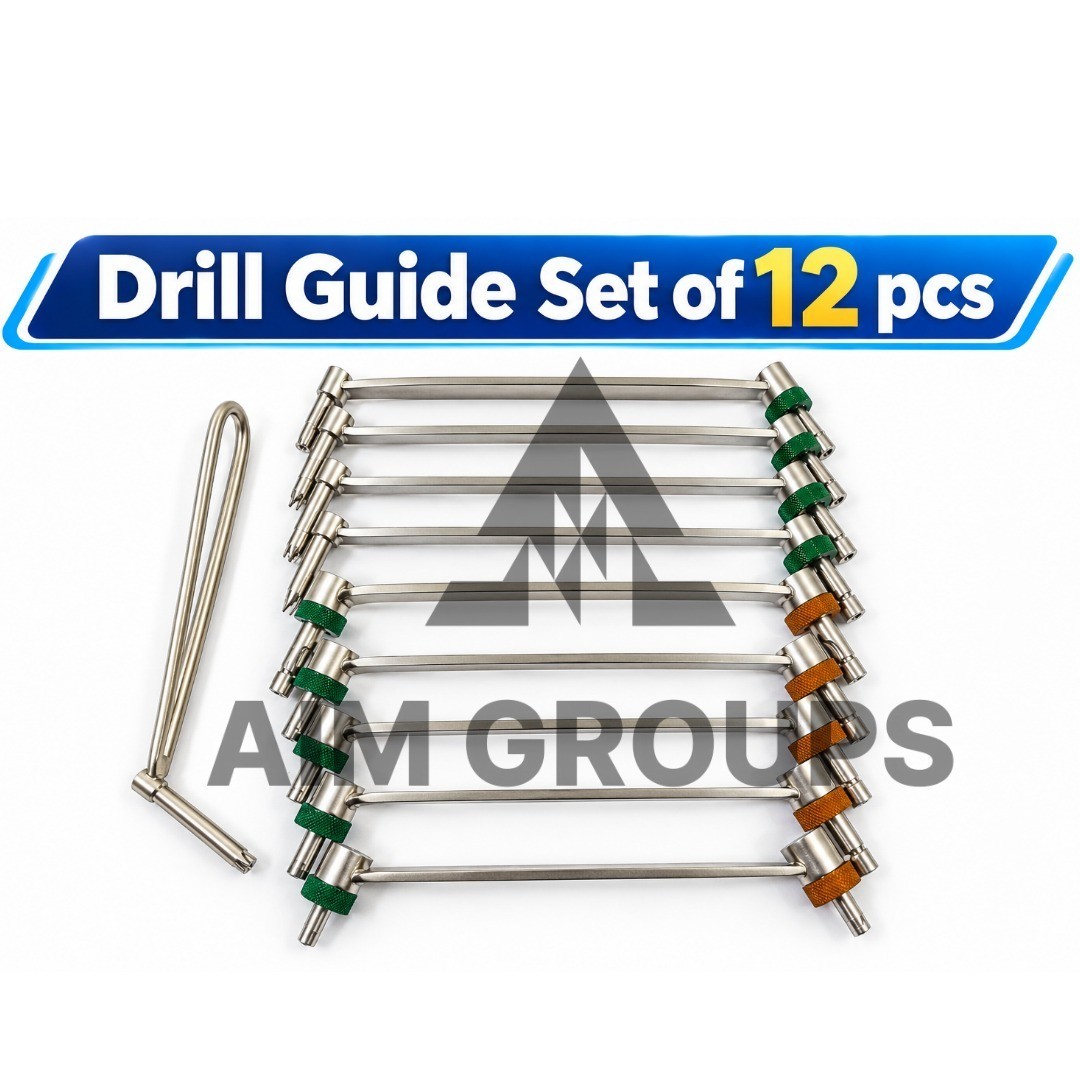 Drill Guide set of 10 Pcs Surgical orthopedic Stainless Steel Instruments