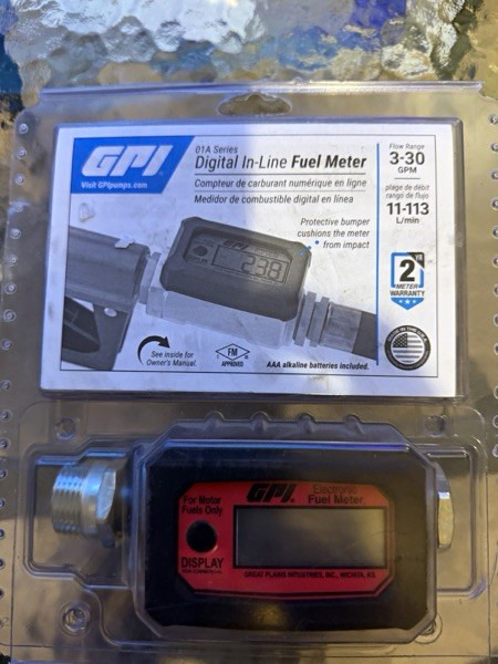 GPI 01A Series Digital In-Line Fuel Meter 1 in, 3-30 GPM, MPN 113255-1