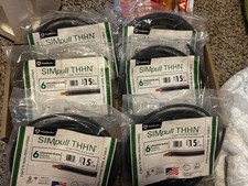 HUGE Lot (6) NEW Southwire SIMpull 6 Stranded THHN 15ft Black 90 Ft total Home D picture