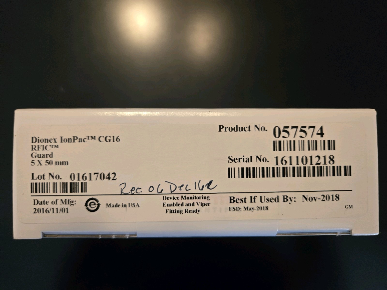 New Dionex™ IonPac™ CG16 RFIC Guard 5 x 50mm P/N: 057574
