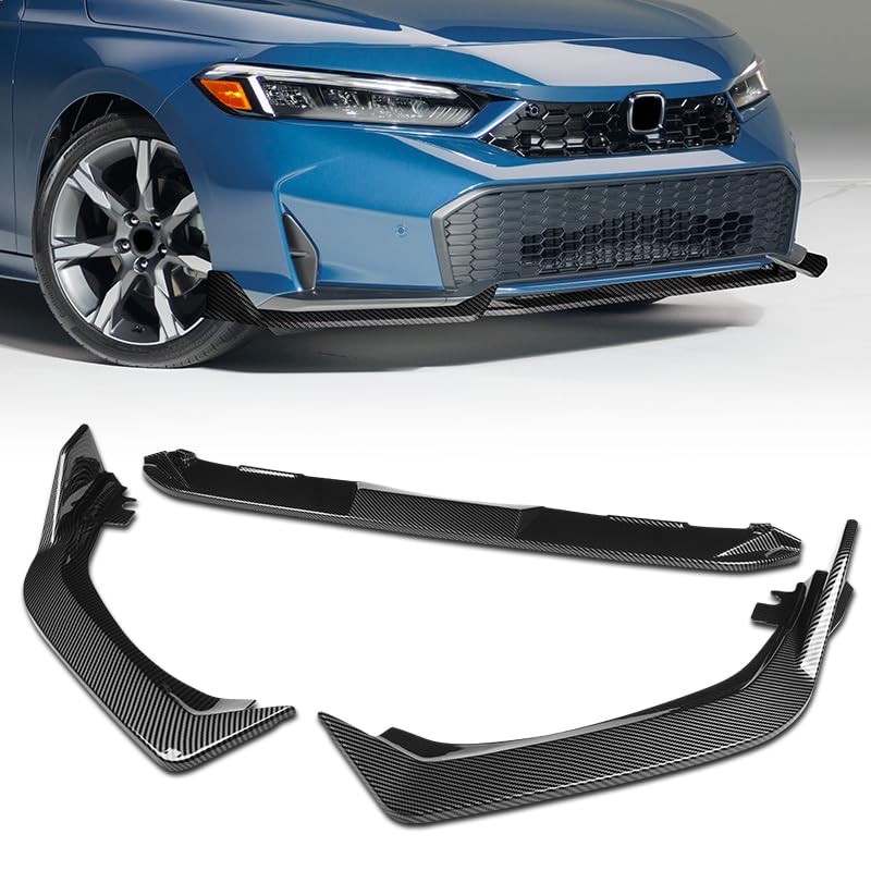 3pcs Front Bumper Lip Spoiler Body Kit for 2025 2026 Honda Civic Sedan Hatchback