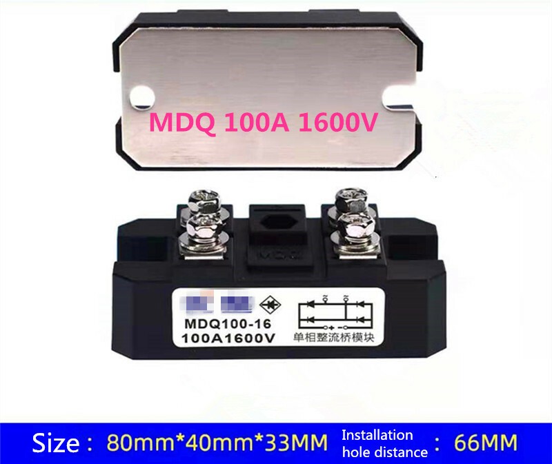 1Pc MDQ100A/200A/300A/400A/500A/1000A 1600V Single Phase Diode Bridge Rectifier.