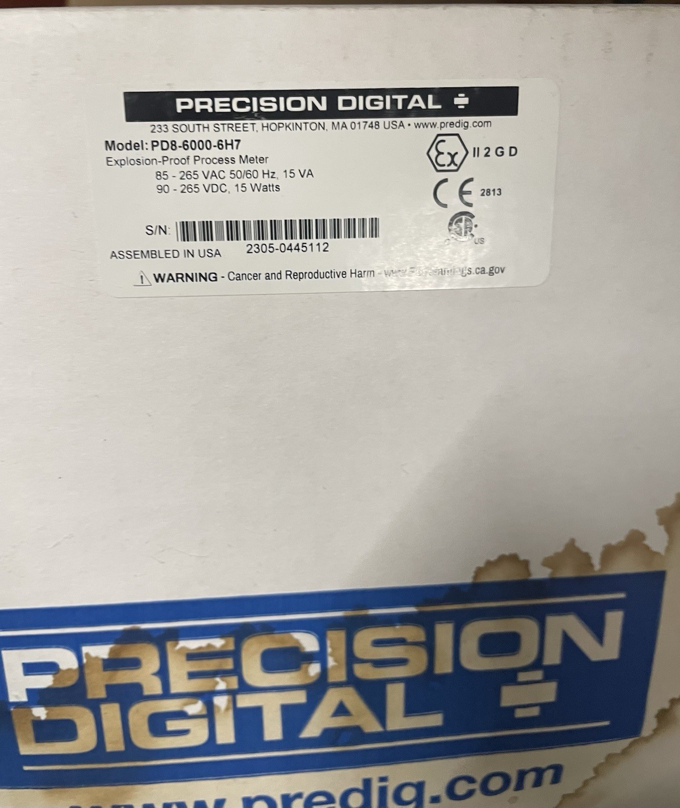 Precision Digital PD8-6000-6H7 ProtEX-MAX Explosion-Proof Process Meter