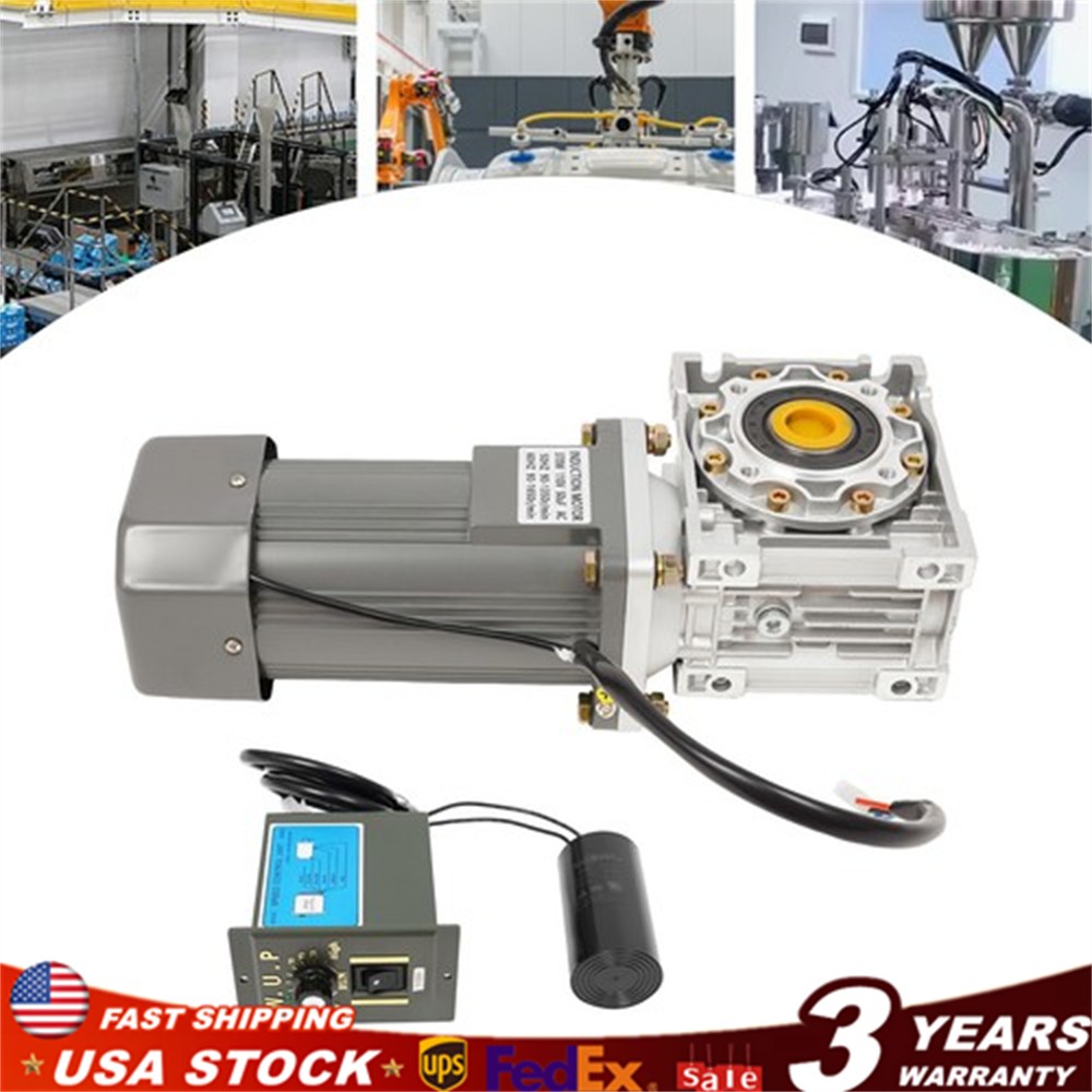 AC110V 370W Electric Worm Gear Motor Speed Controller Industrial Gearbox RV50