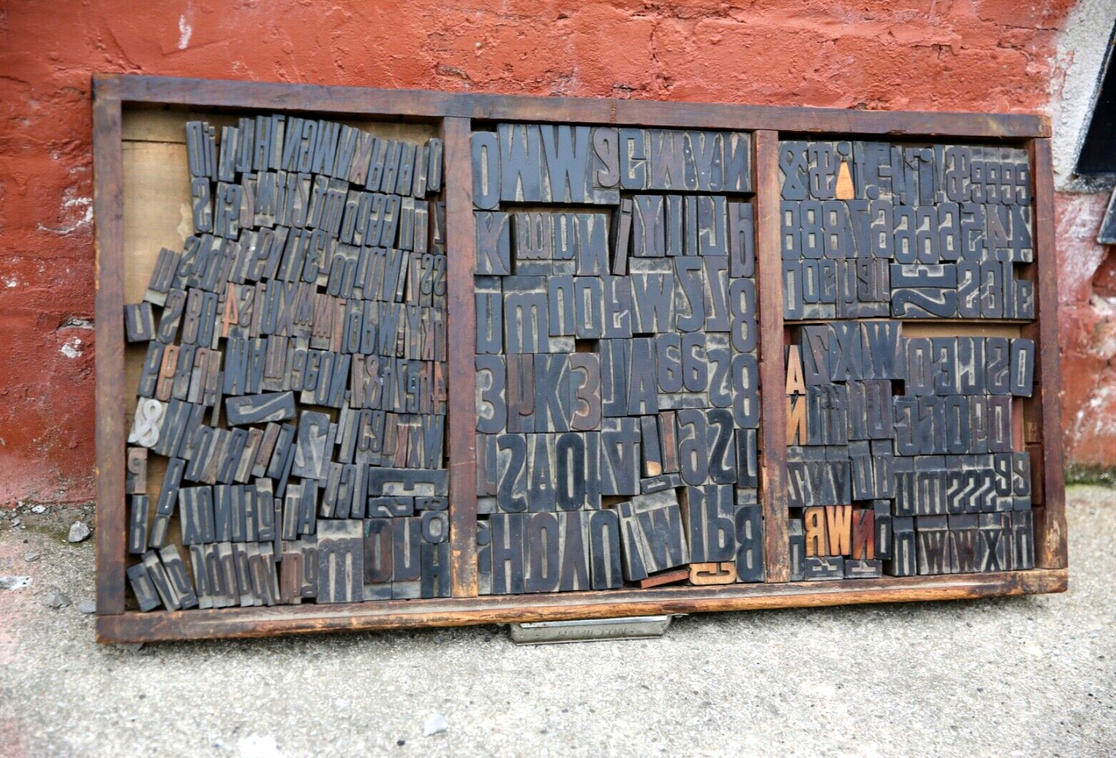 Antique vintage Wood Letterpress Print Type Block Letters typeset Tool lot A