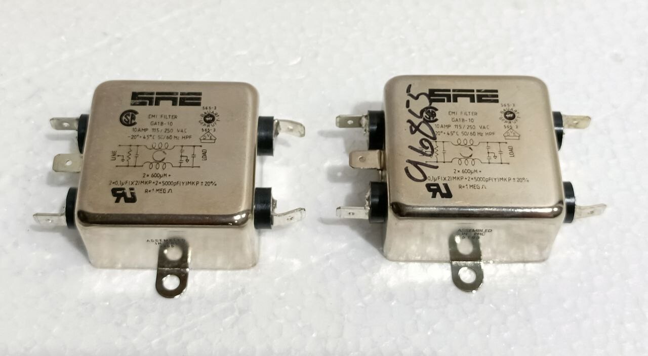 SAE EMI FILTER GA1B-10 10AMP 115/250VAC LOT OF 2 PCS NEW FAST SHIPPING SAE EMI FILTER GA1B-10 10AMP 115/250VAC LOT OF 2 PCS NEW FAST SHIPPING