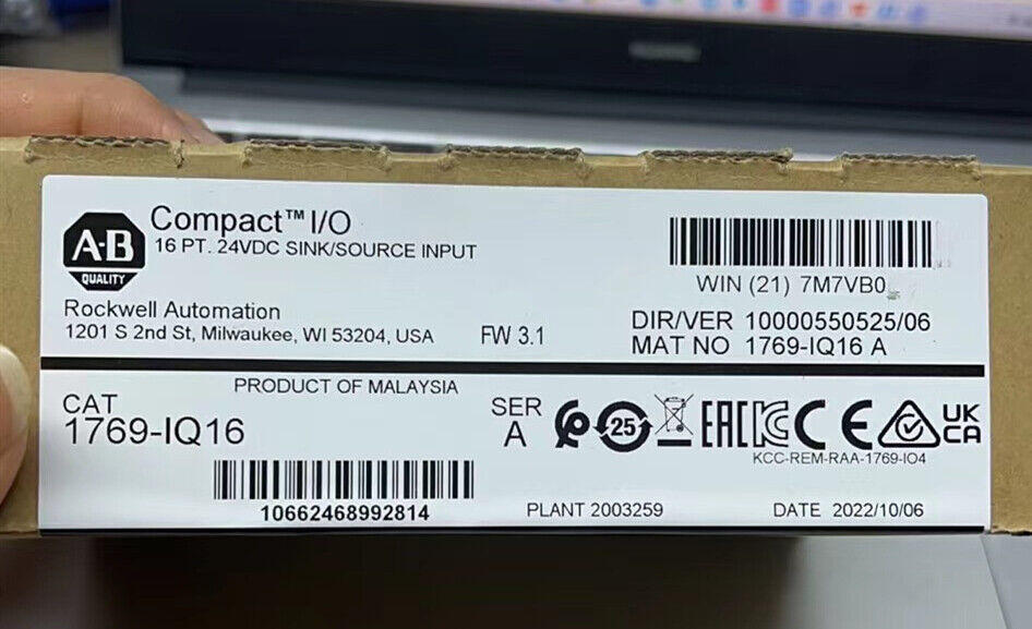 1PC New Factory Sealed AB 1769-IQ16 /A CompactLogix 16 Pt 24VDC Input Module US