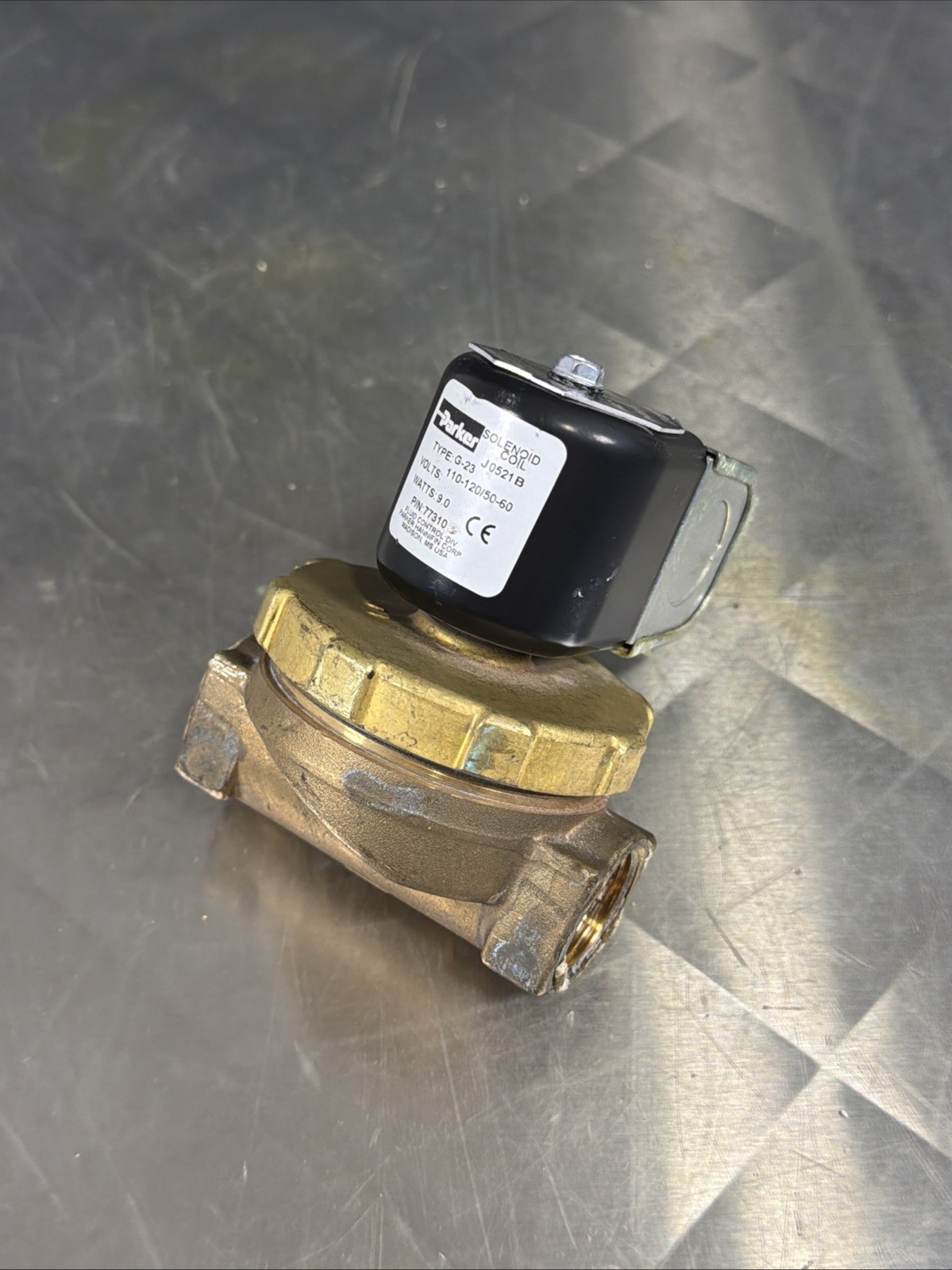 Parker GP600 G-23 77310 Brass Solenoid Valve 120V 9W Sukup Grain Dryer USA