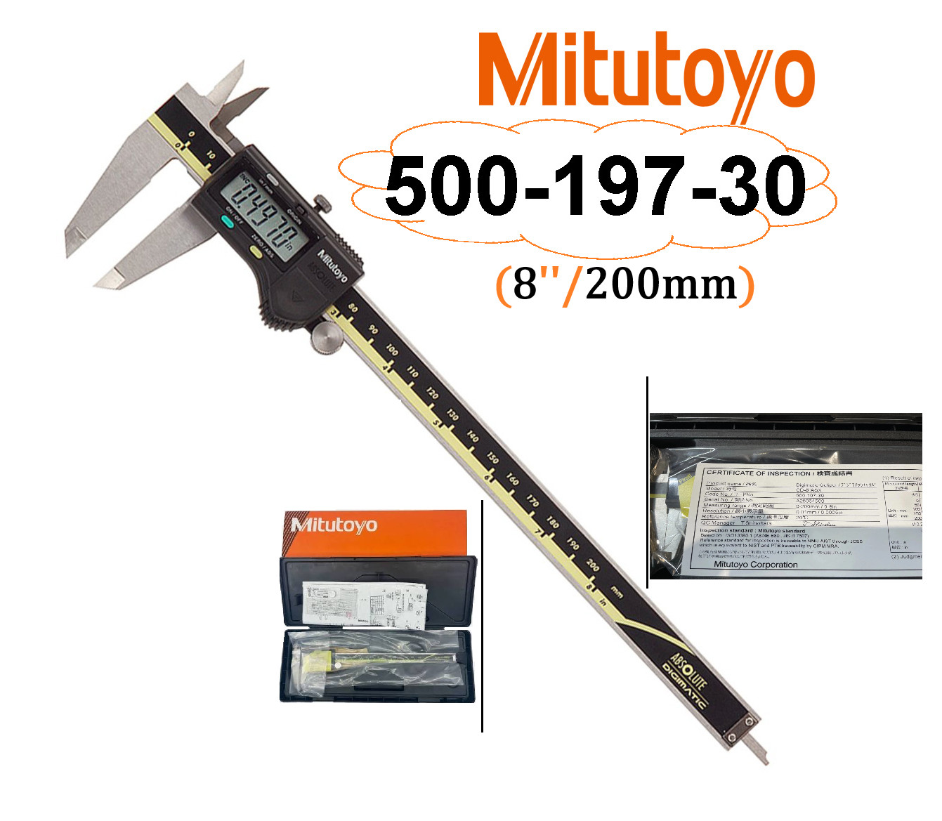NEW Mitutoyo 200mm/8\