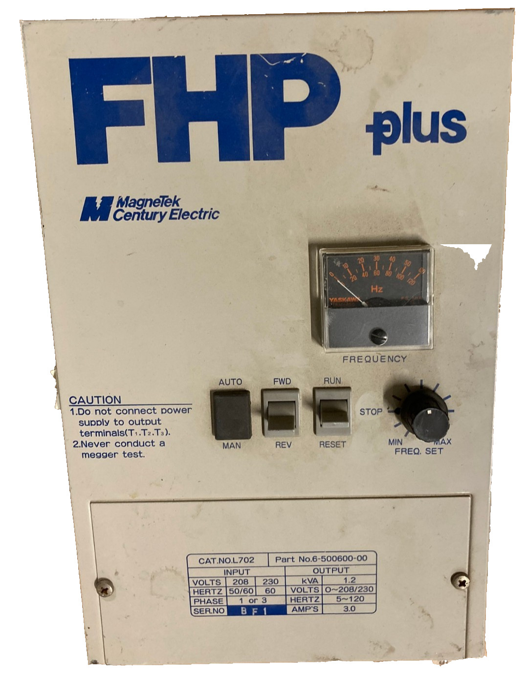 MAGNETEK FHP-PLUS L702 ADJUSTABLE FREQUENCY DRIVE 6-500600-00 - Used