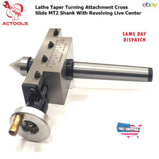 Taper Lathe Turning Attachment Cross Slide 2MT Shank With Revolving Live Center picture