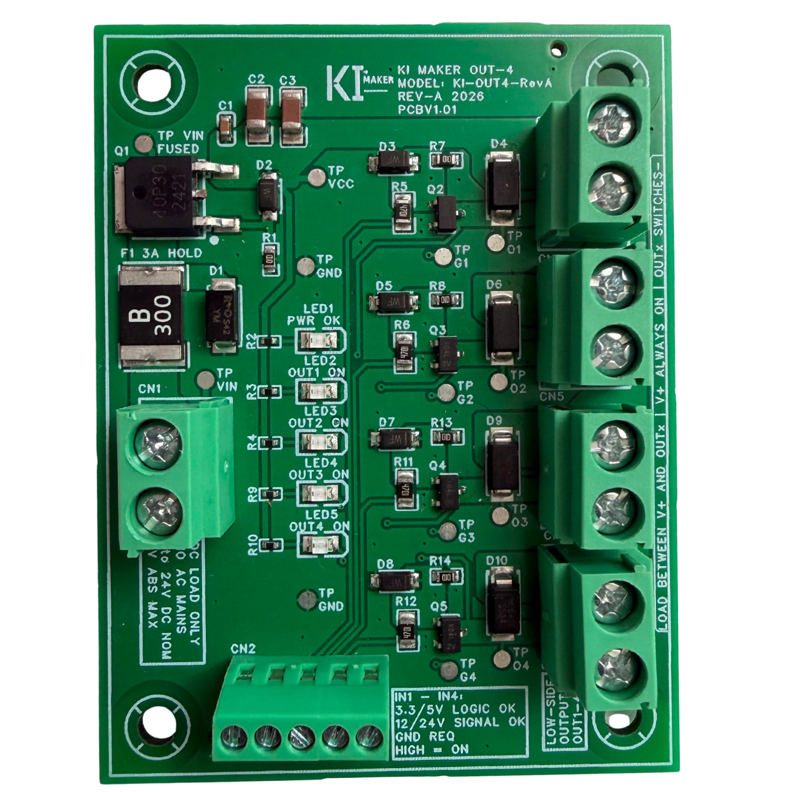 4-Channel MOSFET Driver Board 5-24V DC Switch Module Arduino ESP32 | KI Maker