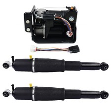 HOT-Pair Rear Air Suspension Shocks + Compressor Pump for Cadillac Escalade picture