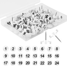 100Pcs Numbered Push Pin Tacks, 1-100 Sequential Number Tacks Push Pins Plastic picture