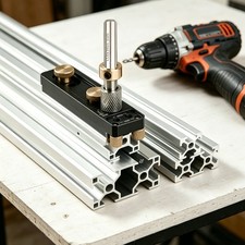 Aluminum Alloy Drill Guide, Portable Drill Jig, Precision Hole Locator Black picture