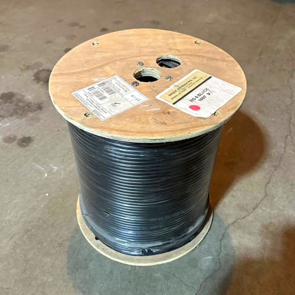 Perfect Flex RG6 Broadband Coaxial Cable 1000 ft Spool Black Copper-Clad