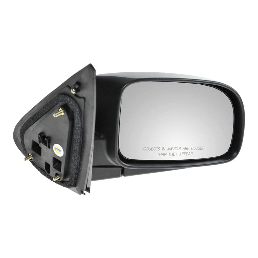 TRQ Passenger Side Power Mirror Textured Black Manual Fold