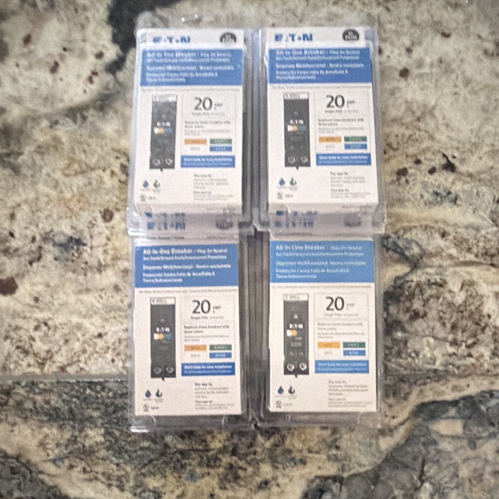 Lot of 4 Eaton BRP120A1CS 20-Amp All In One Breaker AFCI/GFCI ( PlugOn Neutral