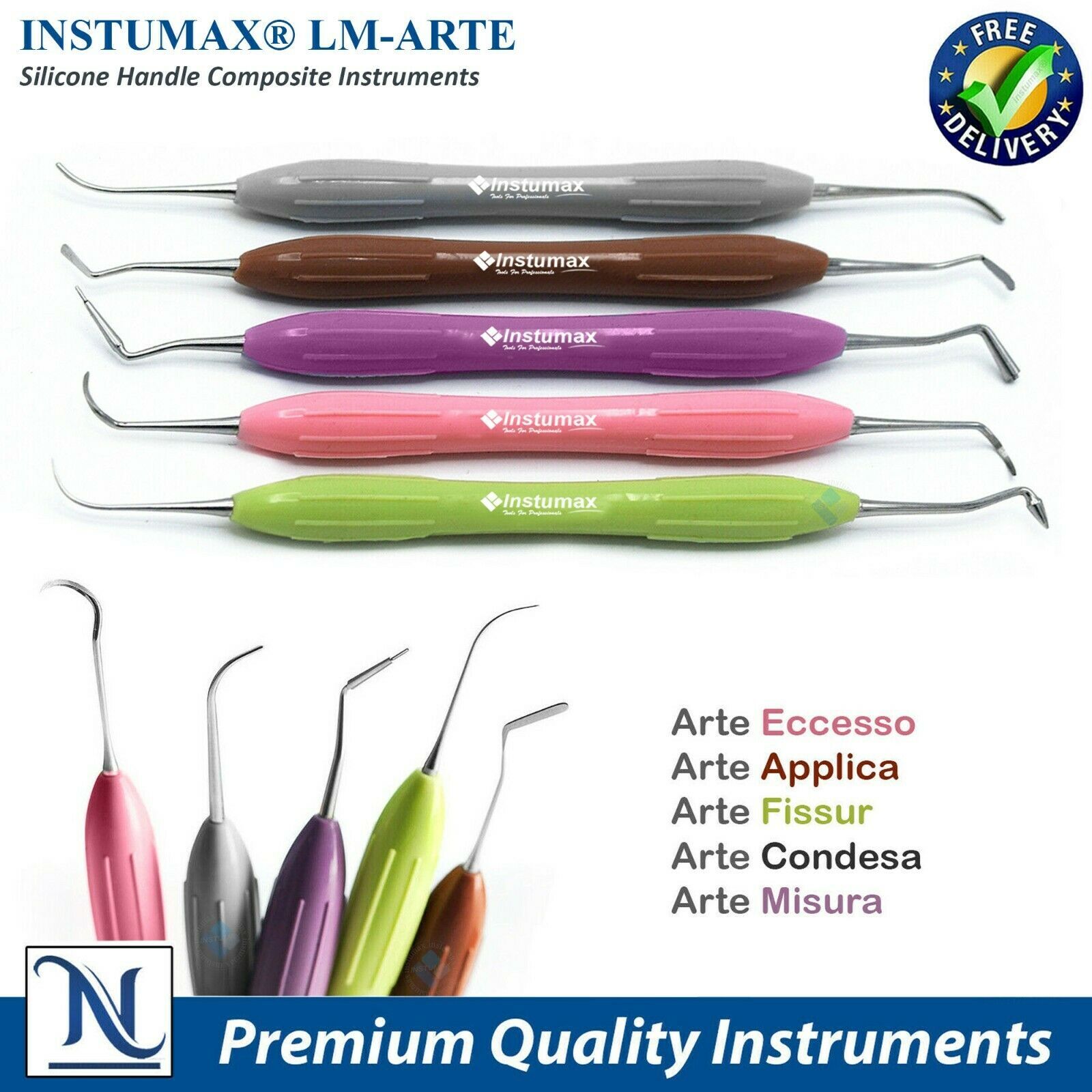 5Pcs/10Pcs Dental Composite Filling Instruments Set Silicone Handle Restorative