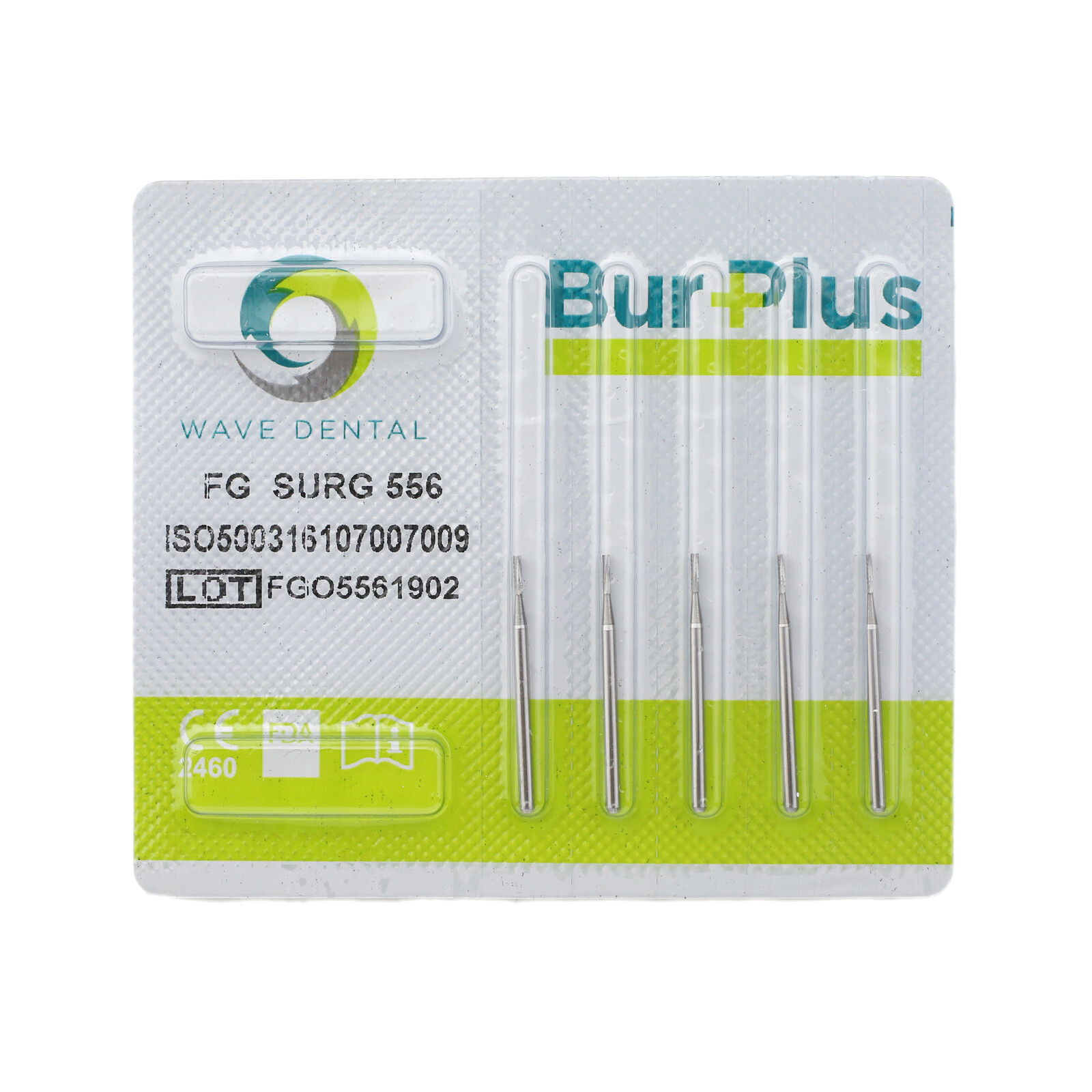 WAVE Dental Carbide 557 Surgical Burs FG 558 Cross Cut Flat Fissure SL Bur 25mm