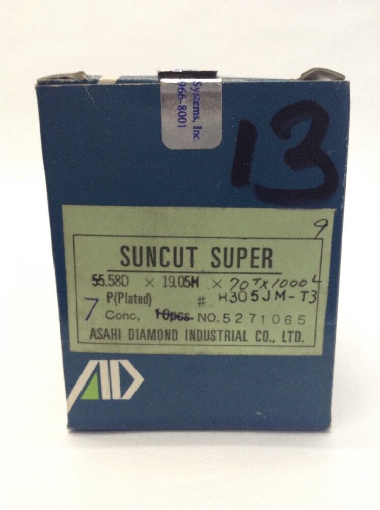 DIAMOND SUNCUT SILICON SUPER CUTTING KNS ASAHI DICING SAW BLADE ADT H30-5-JM-T3