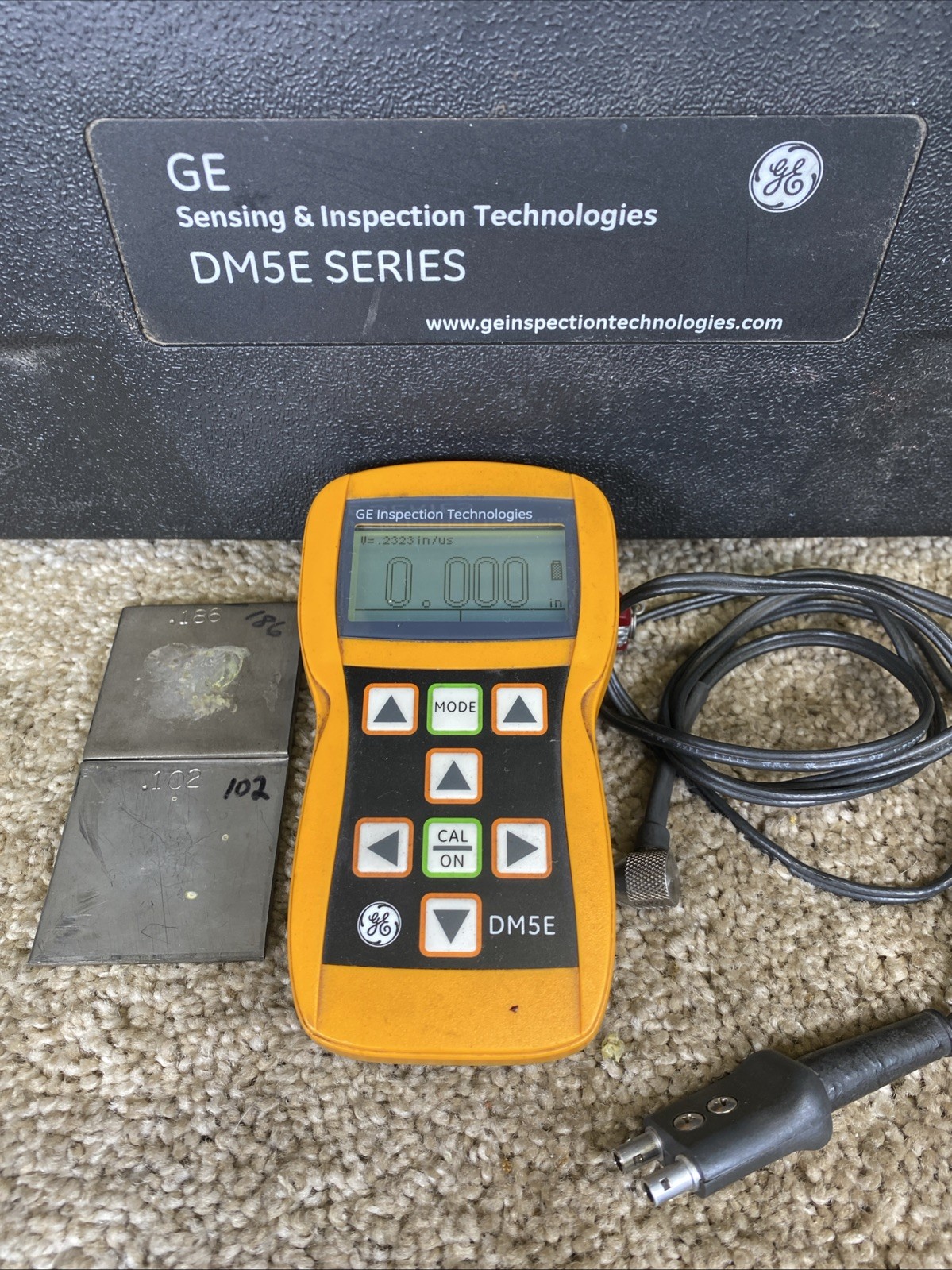 GE Inspection Technologies DM5E Corrosion Thickness Gauge DA 512 Probe TESTED.