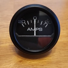Analog Ammeter Gauge Meter AMPS -20 to +20, Black Panel Ammeter Gauge picture