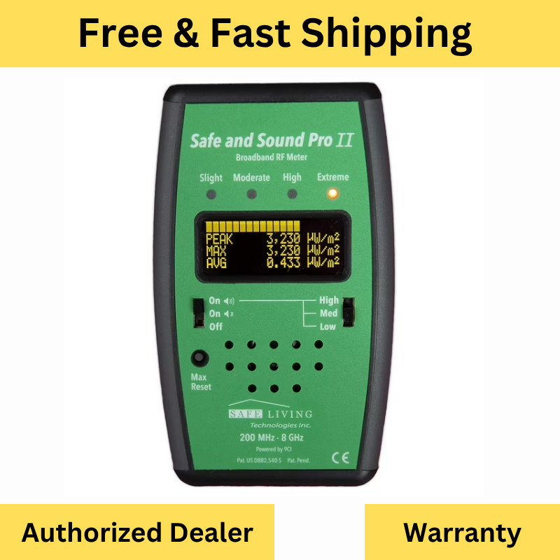 Safe and Sound PRO II Radio Frequency 5G EMF Meter 200MHz 8GHz Non Rechargeable