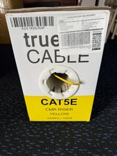 trueCABLE Cat5e Shielded Riser CMR 1000ft Yellow 24AWG Solid Bare Copper 350Mhz picture