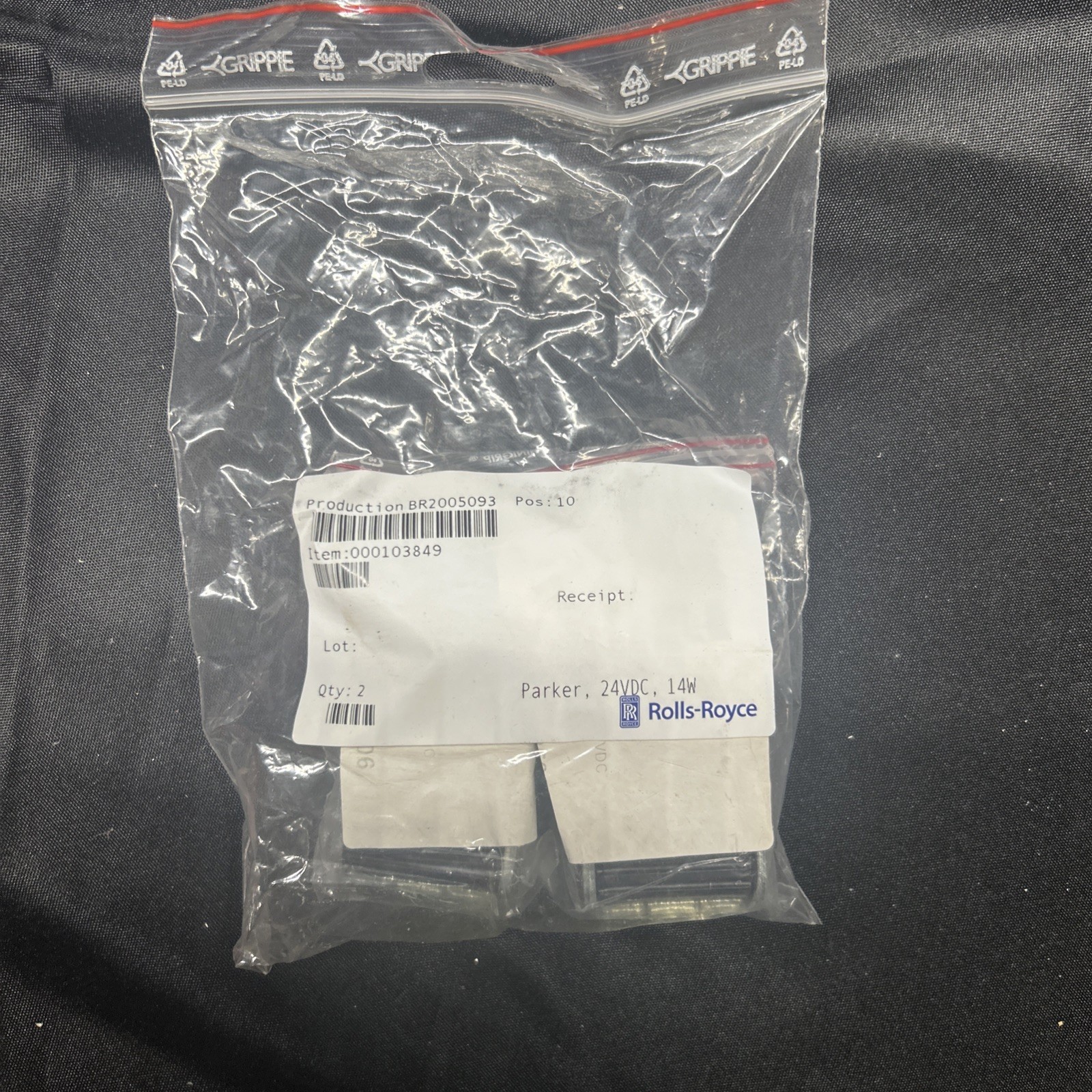 Parker 6760903 CCS024H 24VDC 14W Solenoid Coil Rolls Royce 000103849 Qty 2