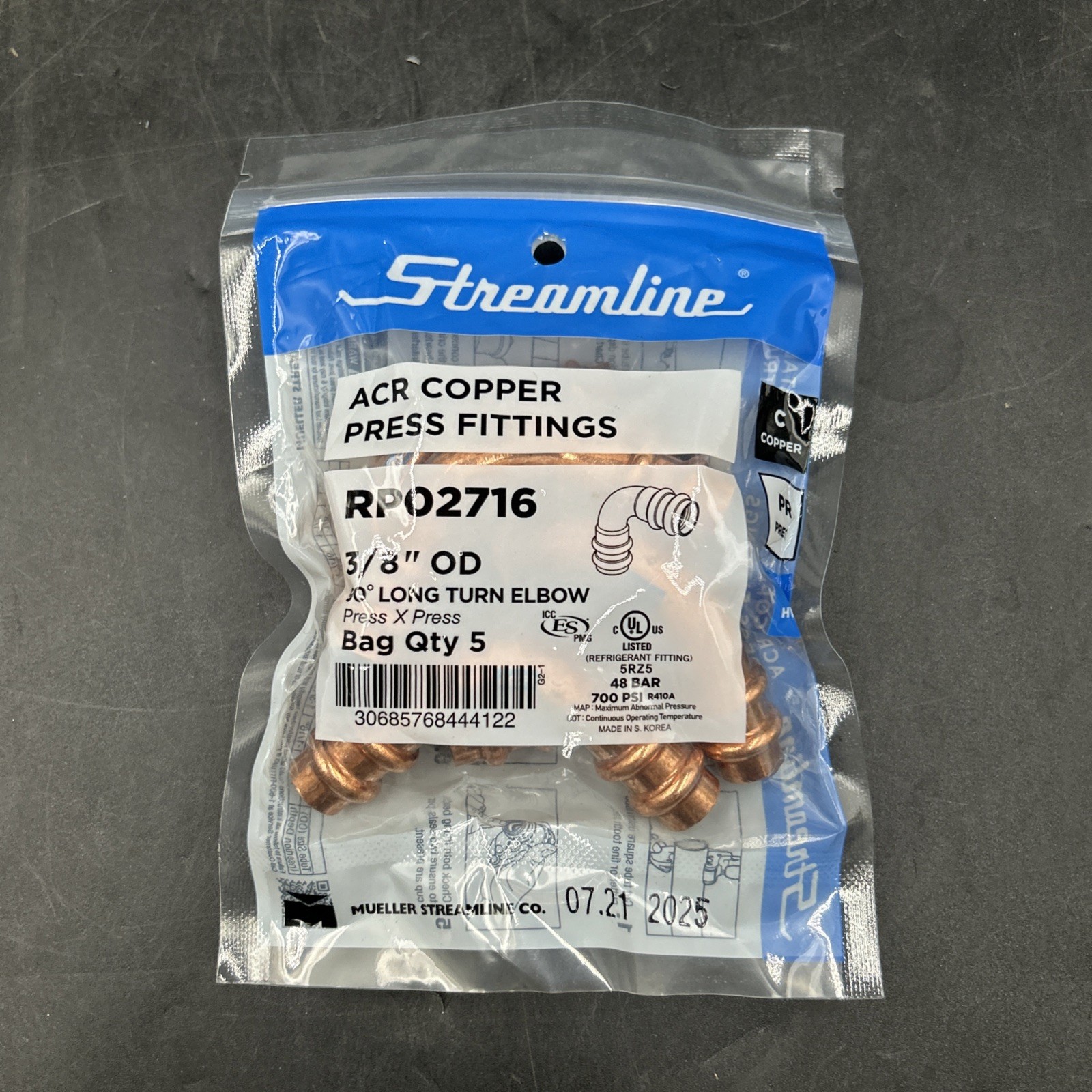 New (QTY. 5) Mueller Streamline RP02716 3/8