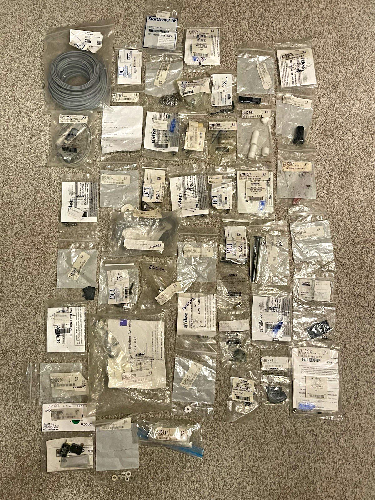 ADEC DCI Dental Repair Parts Bulk Wholesale Inventory Lot NOS Sealed 46pc ADEC DCI Dental Repair Parts Bulk Wholesale Inventory Lot NOS Sealed 46pc