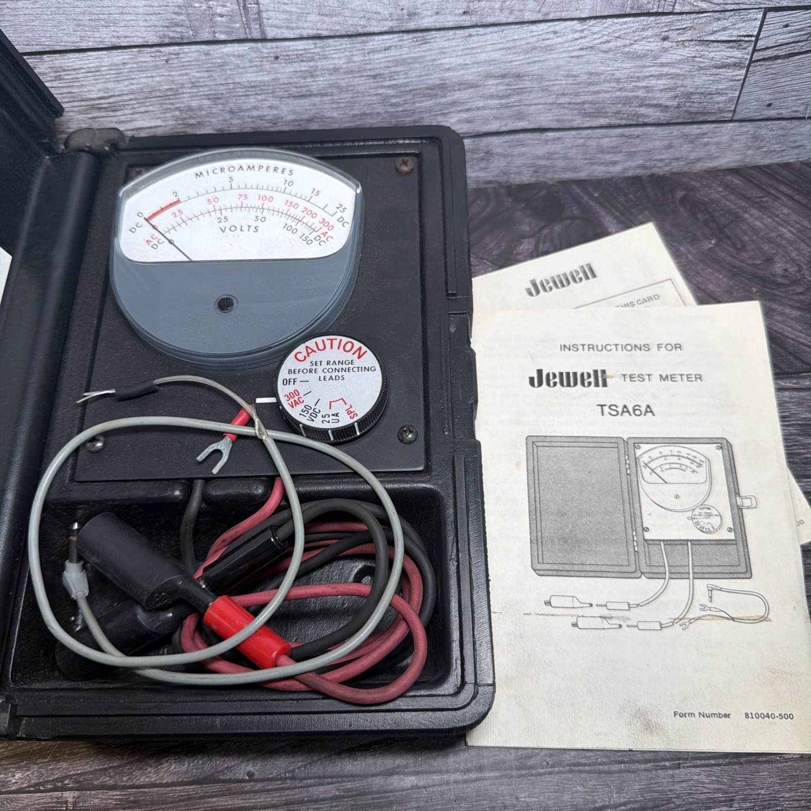 Vintage Jewell TSA6A Microamperes HVAC Diagnostic Test Meter Gauge Manual Case