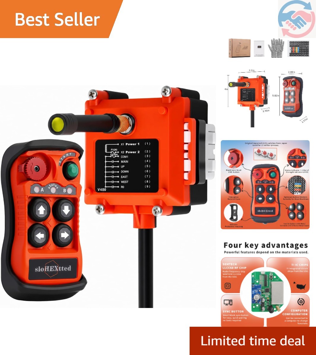 Ultra Industrial Wireless Crane Remote Control Kit 12-24V