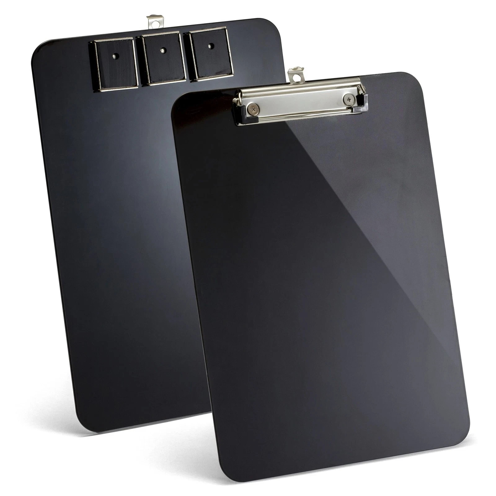 Officemate Magnetic Clipboard with Low Profile Clip, Black, Recycled Black 