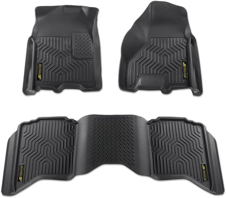 Dodge Ram 2500 3500 10-18 1500 09-23 Crew Cab All Weather Floor Mats TPE 3PCS