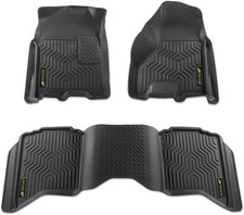 Dodge Ram 2500 3500 10-18 1500 09-23 Crew Cab All Weather Floor Mats TPE 3PCS picture