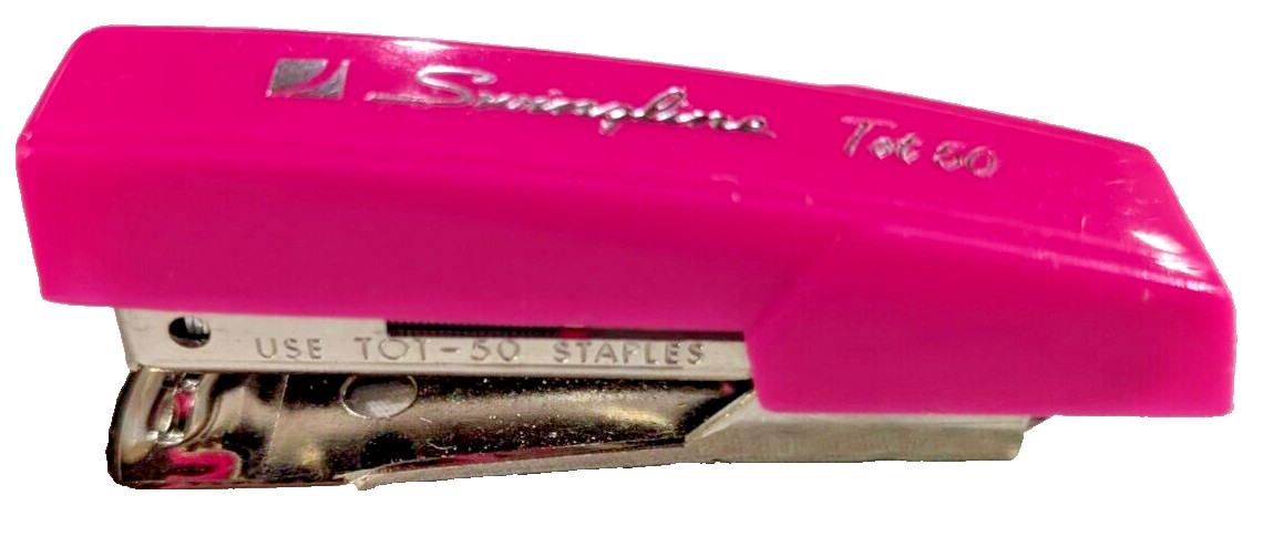 Vintage Swingline Tot 50 Pink ~FAST SHIP~ Office Mini Stapler Long Island NY USA