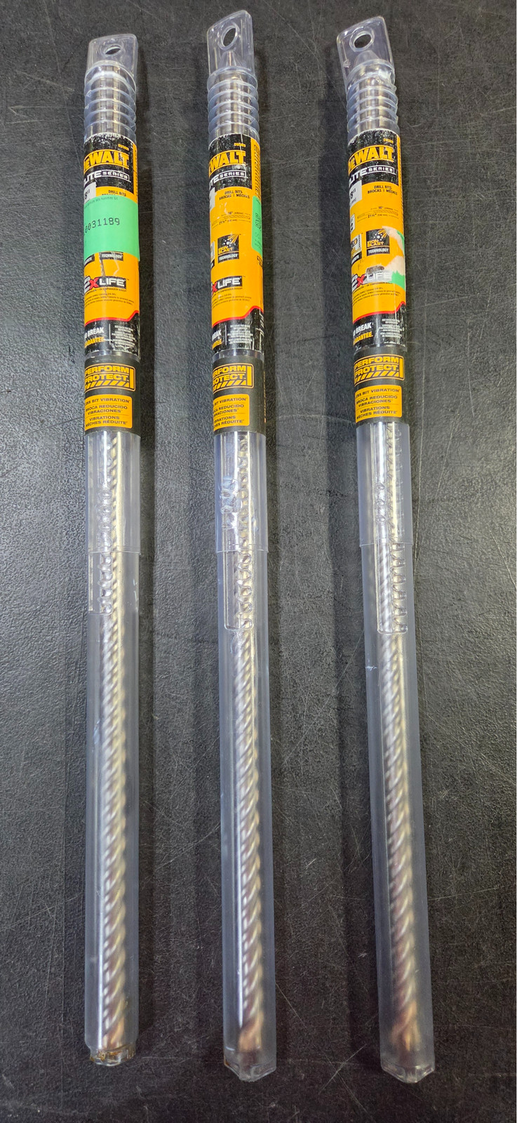 DEWALT ELITE SERIES SDS MAX Masonry Drill Bits 5/8in X 16in X 21-1/2in - 3 pack