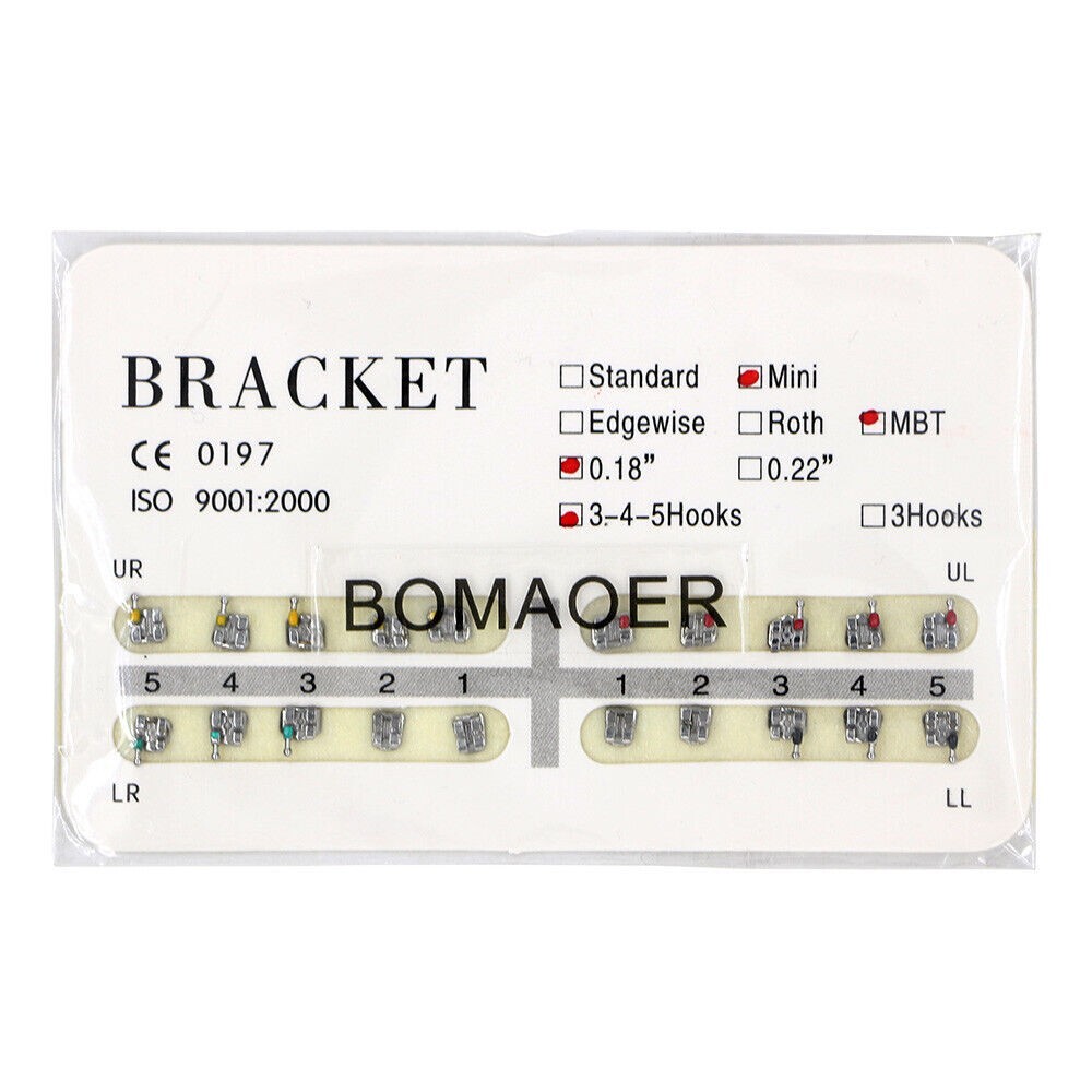 1-100 packs Dental Orthodontic Mental Bracket Brace Mini MBT 018 345hooks 20/set 1-100 packs Dental Orthodontic Mental Bracket Brace Mini MBT 018 345hooks 20/set