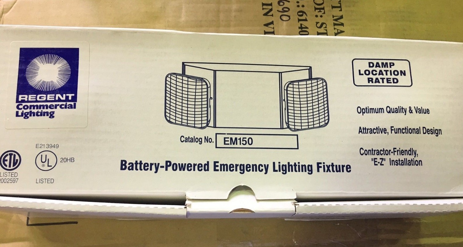 IN BOX REGANT EM150 Battery Powered COMMERIAL Emergency Lighting Fixture New