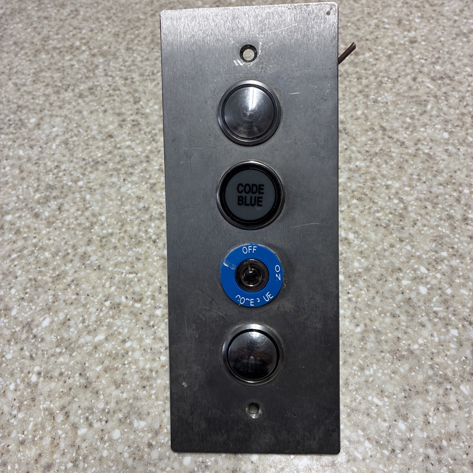 Vintage elevator up and down call station with code blue key switch 
