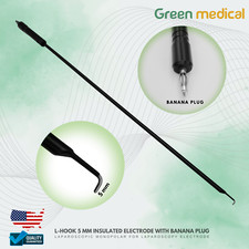 L-Hook 5 mm Insulated Electrode laparoscopic monopolar With Banana Plug picture