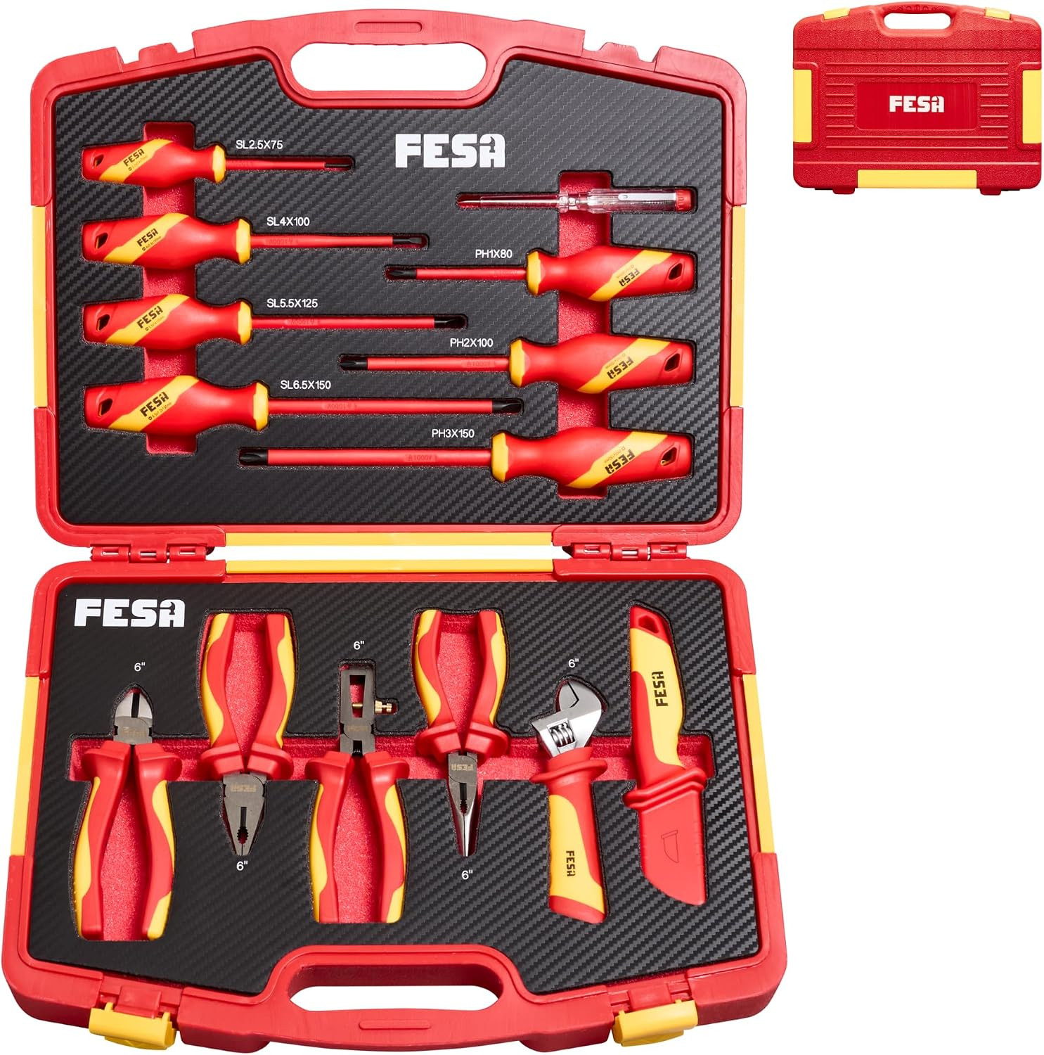 14Pc Electrician Insulated Tool Set with a Tool Case 14Pc Electrician Insulated Tool Set with a Tool Case