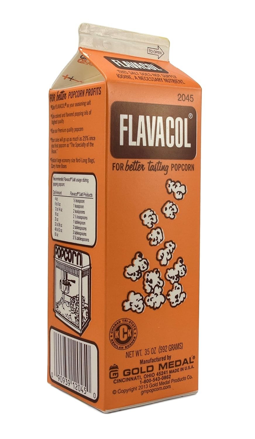 Gold Medal Prod. 2045 Flavacol Seasoning Popcorn Salt 35oz. Gold Medal Prod. 2045 Flavacol Seasoning Popcorn Salt 35oz.