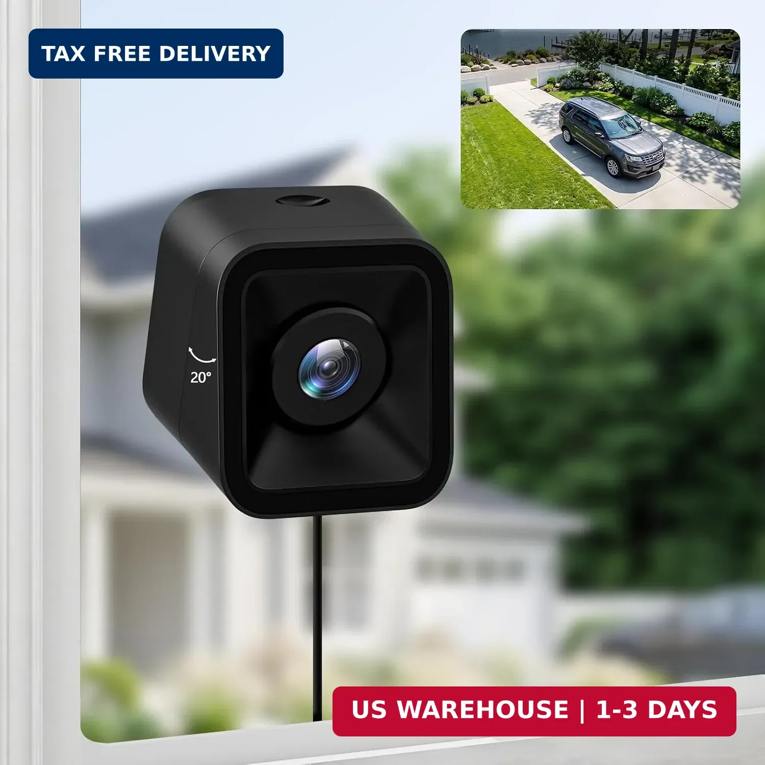 5MP Window Security Cameras with Adjustable Angle Bracket for 1st & 2nd