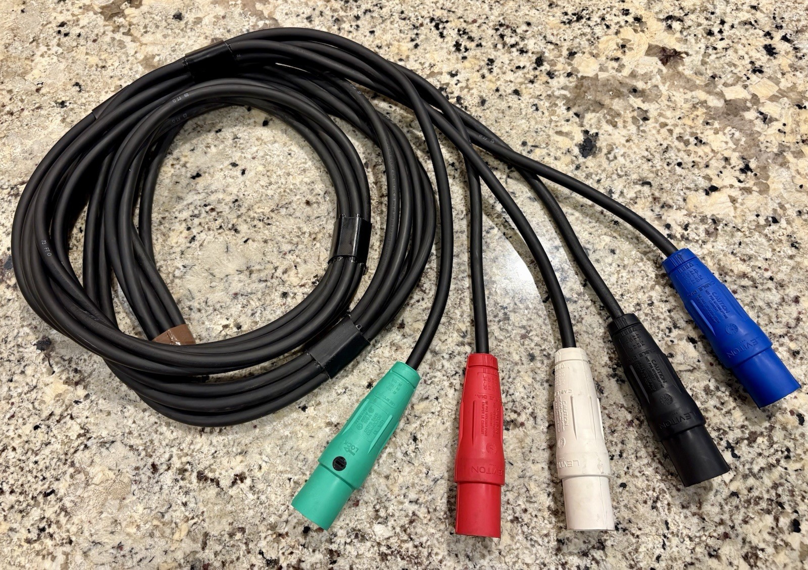 Cam Lock #2 Set Of 5 Generator Power Cable Tails 10FT MALE BARE END NEW