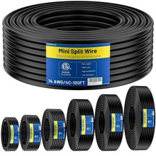 14/4 Mini Split Cable 100FT, 14 AWG 4 Conductor Control Stranded Pure Copper ETL picture